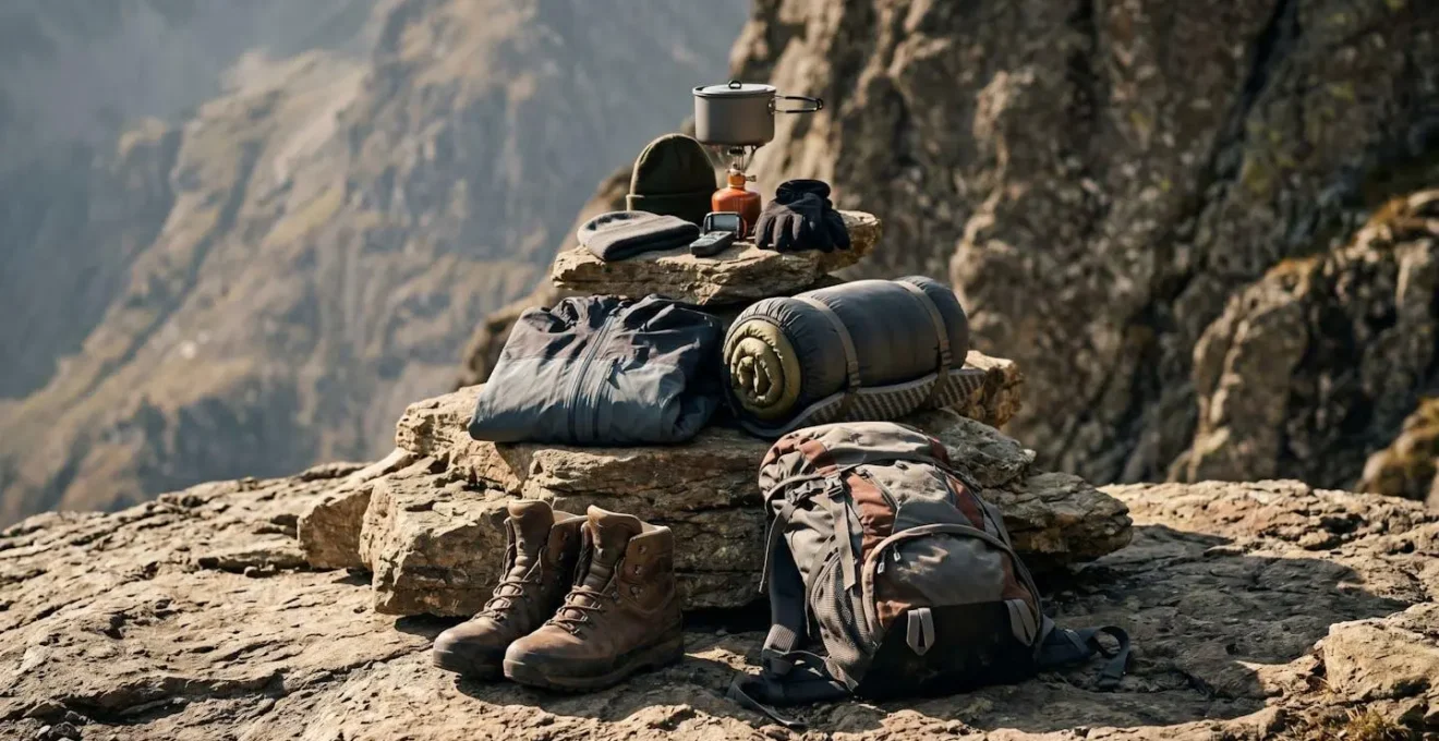 Rappresentazione visiva della gerarchia di spesa per attrezzatura da trekking